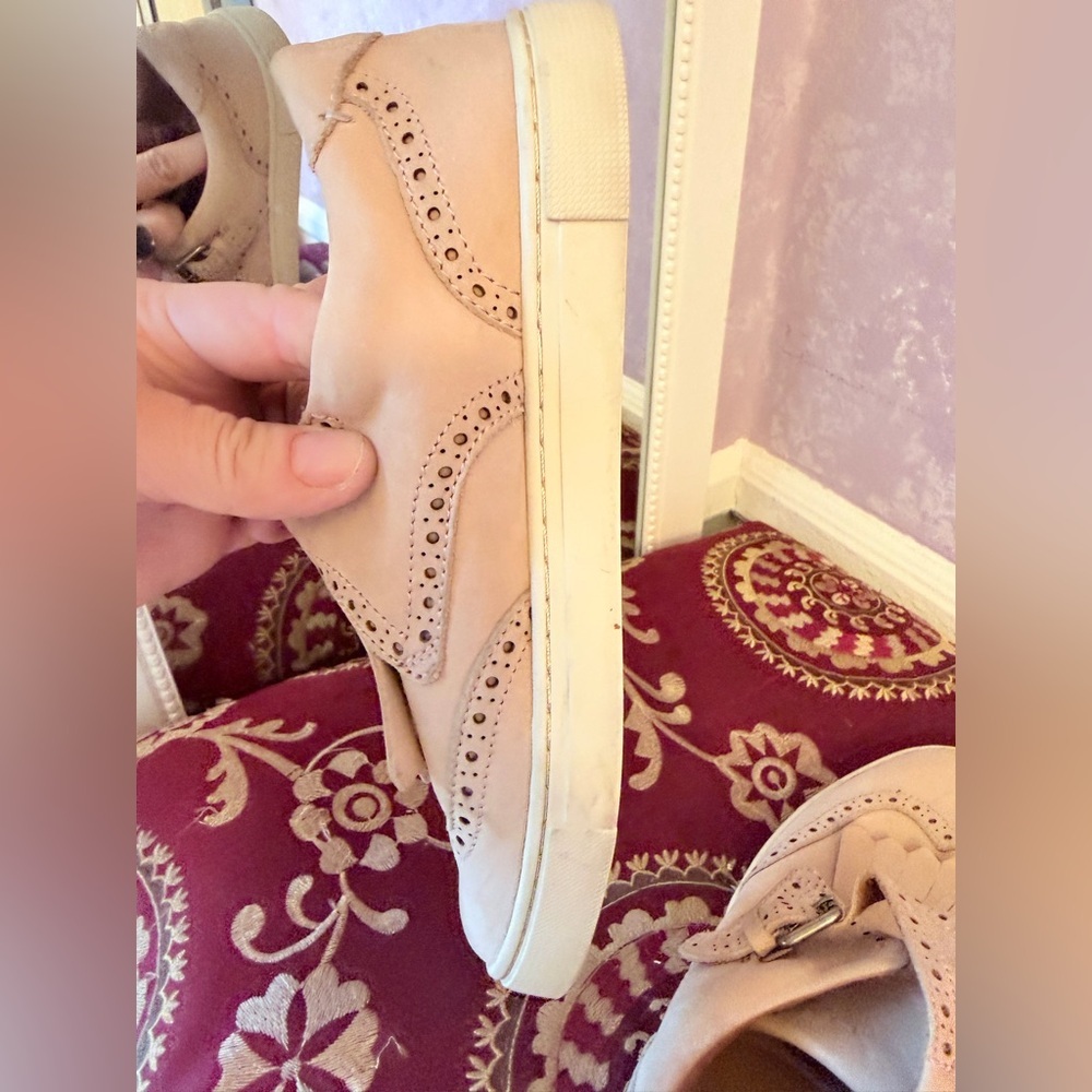 Blush Frye Suede Kiltie Buckle Loafers - Picture 6 of 11